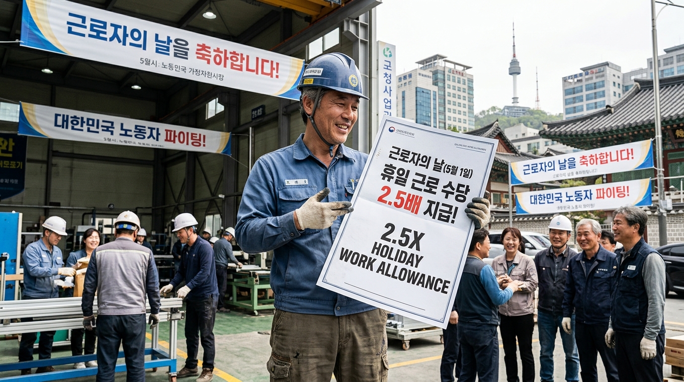 직장인 필독! 노동절 2.5배 휴일근로수당 완벽 계산법 및 실전 가이드