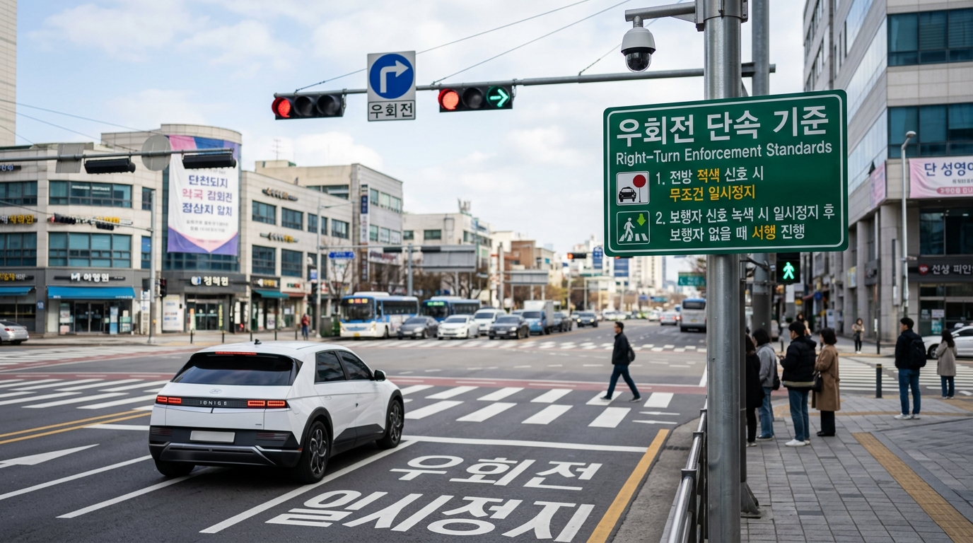 모르면 과태료 폭탄! 바뀐 우회전 단속 기준 완벽 정리