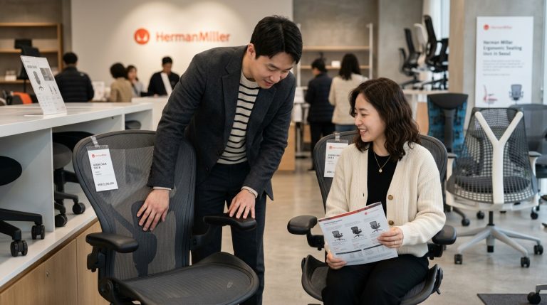 허먼밀러 에어론 사이즈 선택 가이드 및 정품 인증 확인 방법 (A,B,C 체형별 총정리)